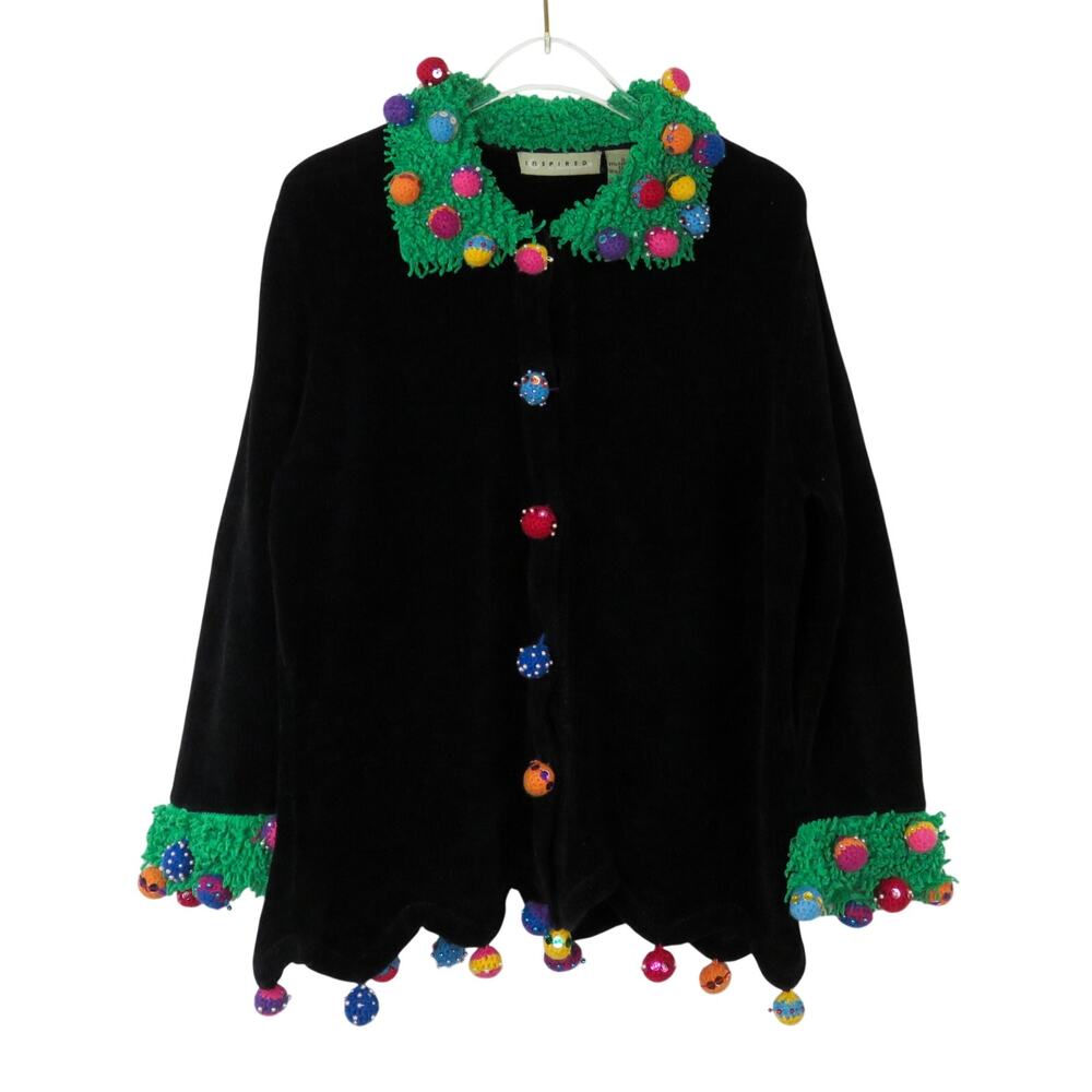 Bellepointe 1990s Vintage Christmas Sweater Knit Small Tassel Ornaments